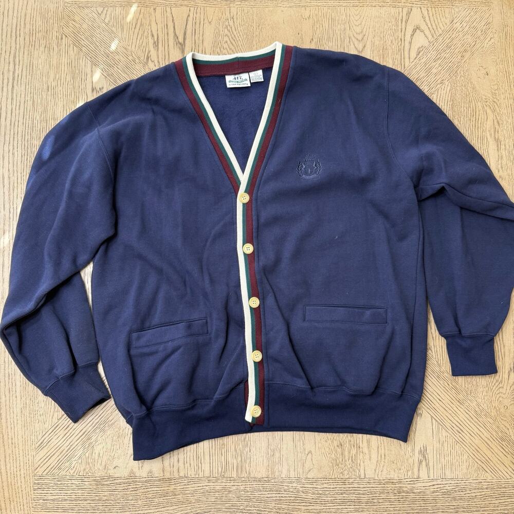 VTG Van Heusen 417 Authentic Sportswear Cardigan‎ Sweater Grandpacore Preppy L